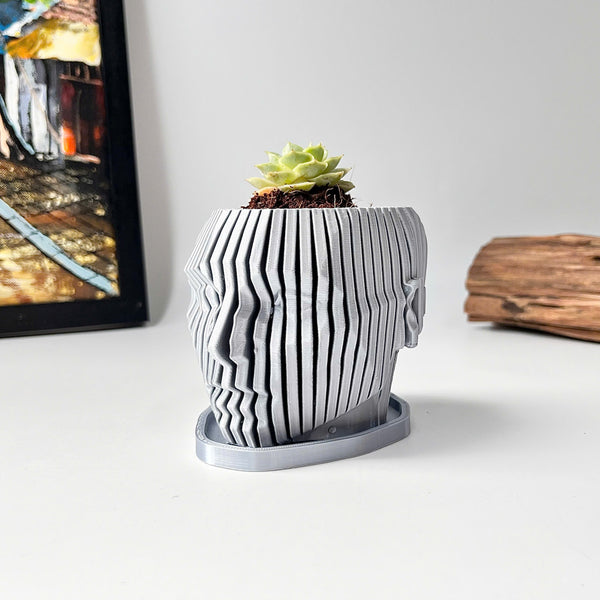 Human Face Planter (Gray)